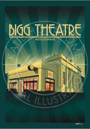 Biggleswade - BIGG Theatre - Travel Print Design