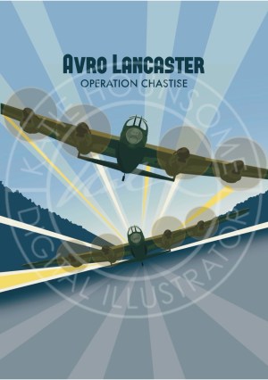 Avro Lancaster Operation Chastise Dambusters Raid Print - Aeroplane Design